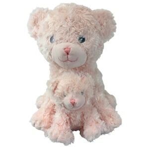 Unipak Pink Plush‎ Mommy Baby Bear Set ~14" Mother Daughter It's A Girl
